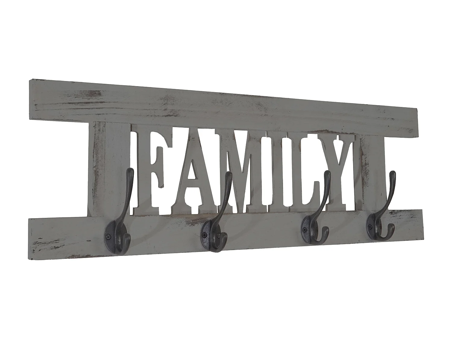 Wandkapstok MCW-C60 Family Shabby-look,  grijs, shabby