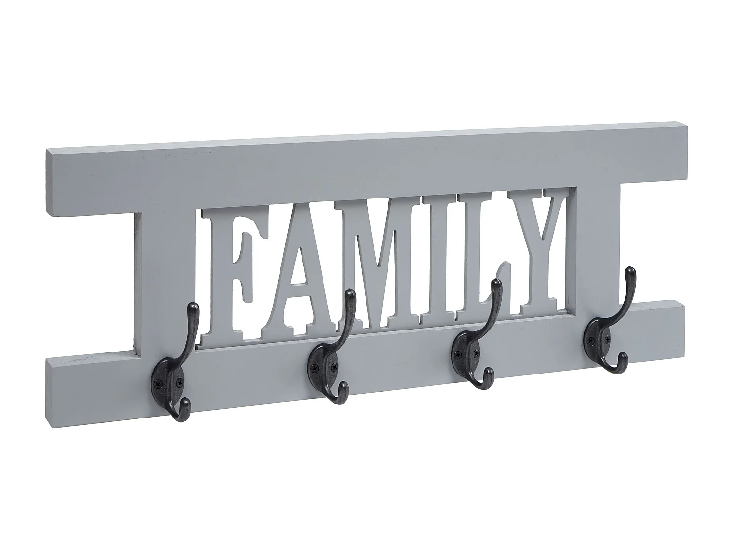 Wandkapstok MCW-C60 Family Shabby-look,  grijs-blauw