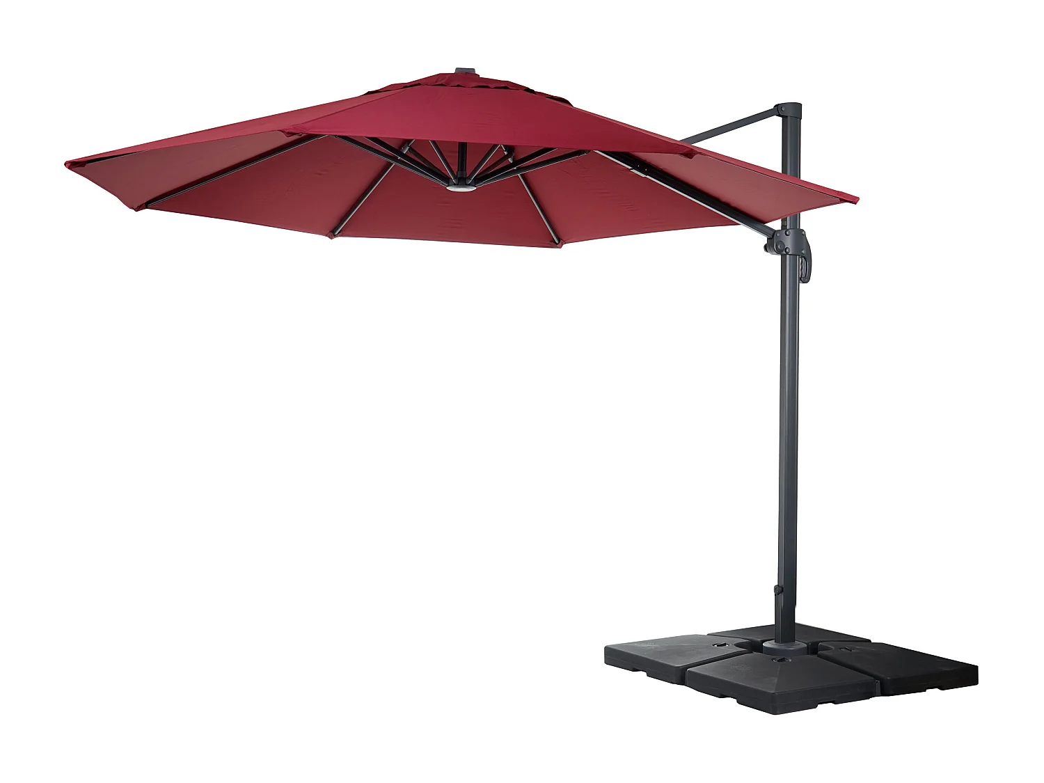 Zweefparasol MCW-A96 IV rond,  bordeaux met voet