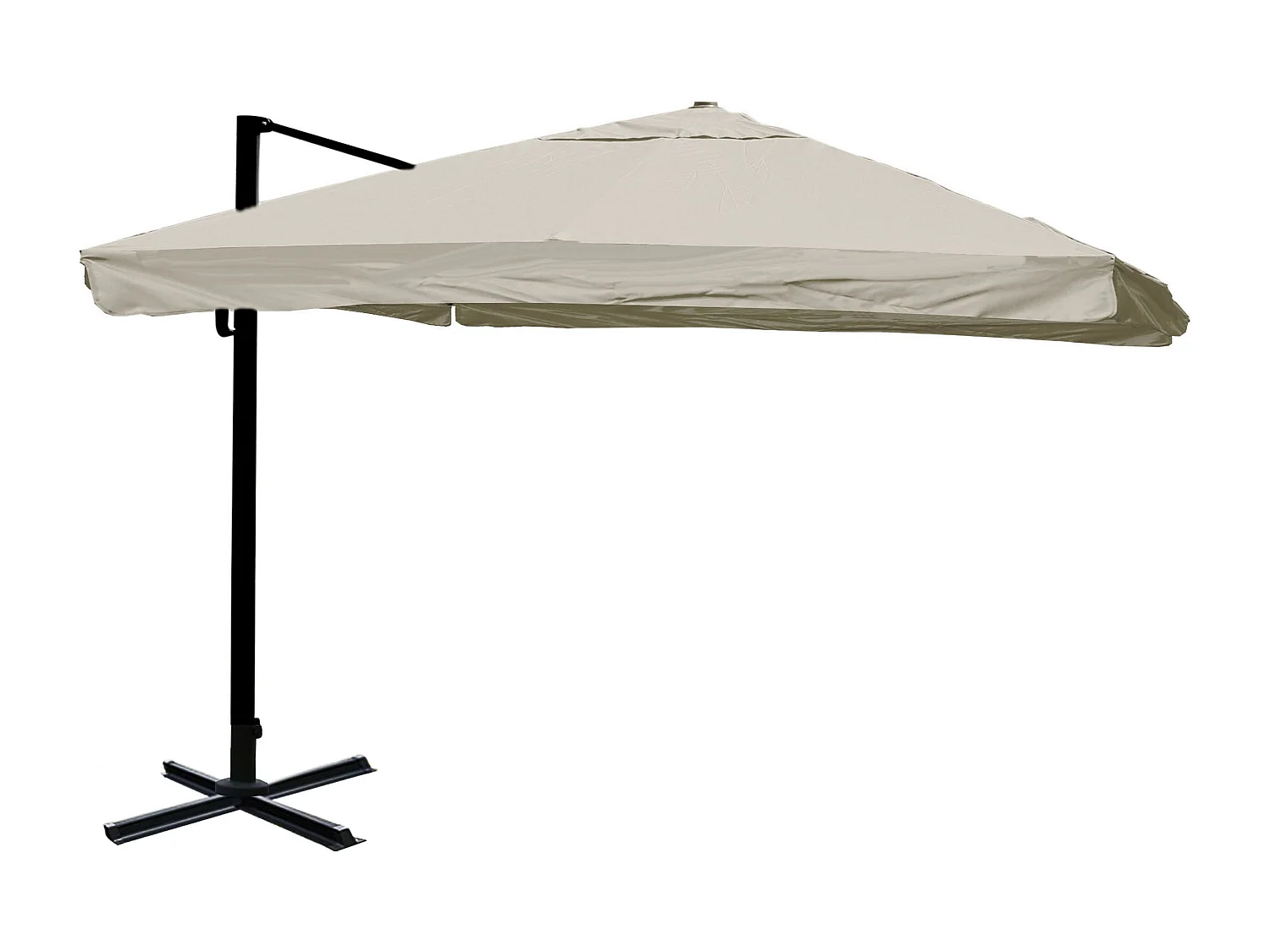 Zweefparasol MCW-A96 II,  Flap, crèmegrijs zonder standaard, draaibaar