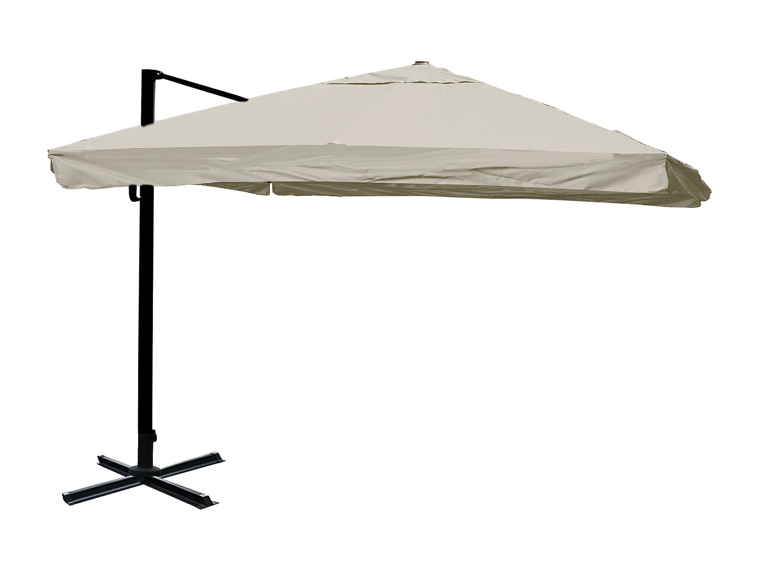 Zweefparasol MCW-A96 III,  Flap, crème-grijs zonder voet