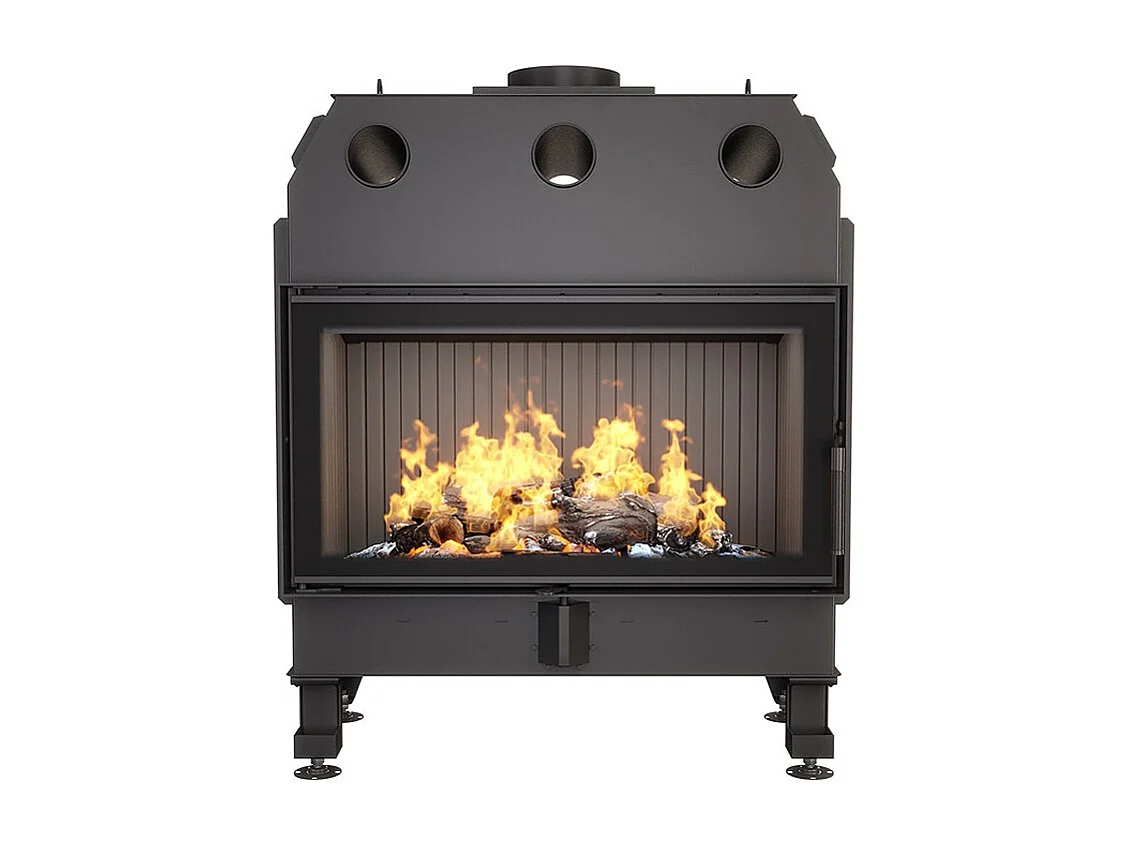 Zwarte houten inbouwhaard – Energie 90×50 (19,0 kW) ECO