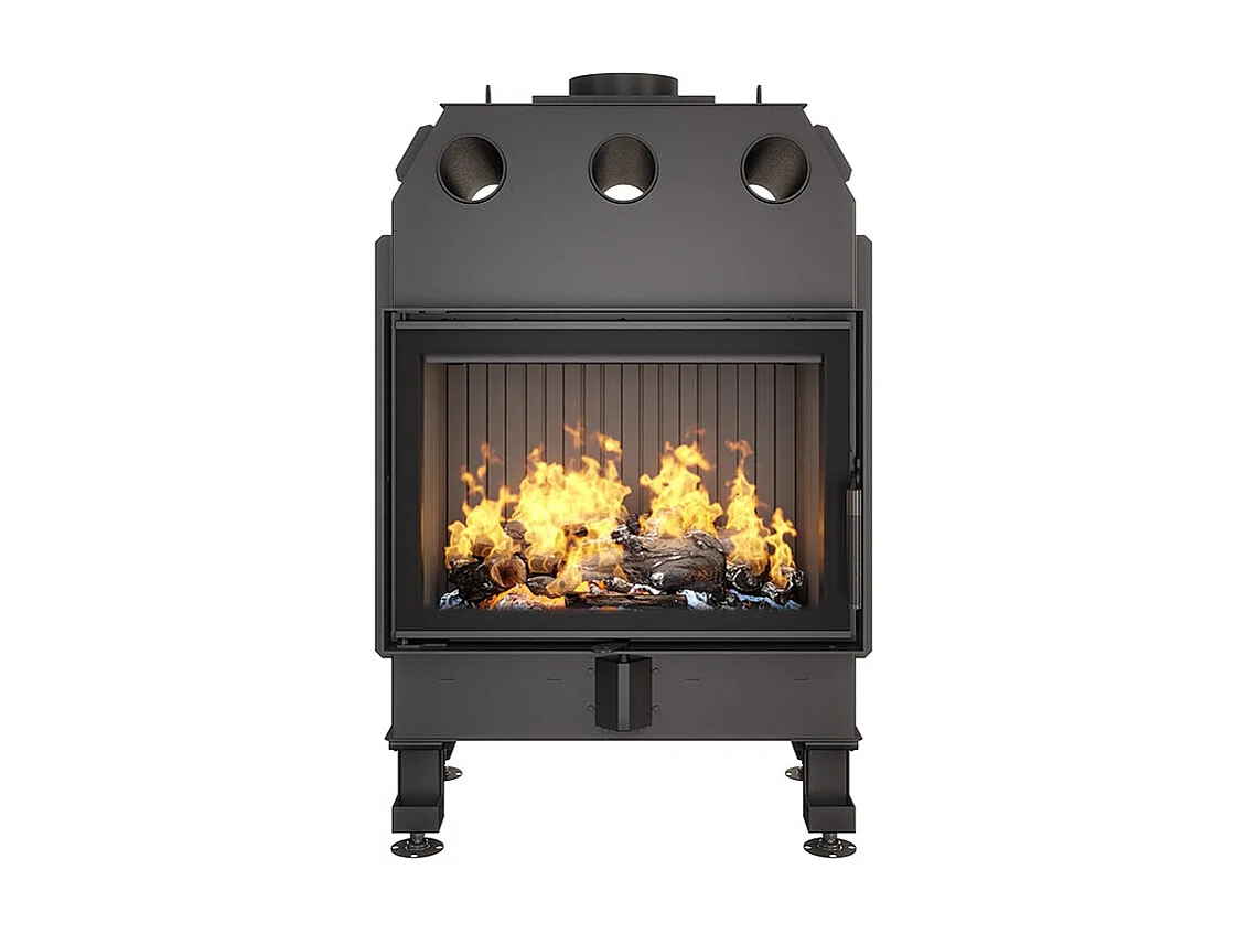 Zwarte houten inbouwhaard – Energie 70×50 (15,1 kW) ECO