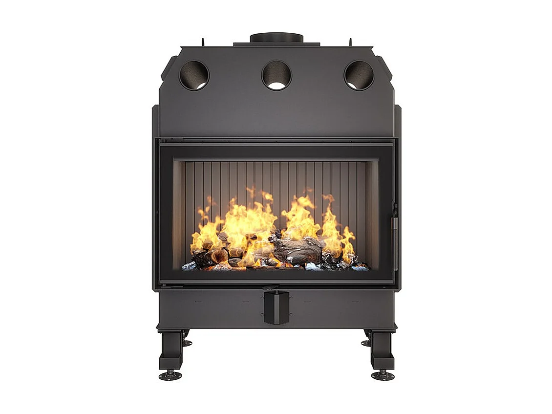Zwarte houten inbouwhaard – Energie 80×50 (17,0 kW) ECO
