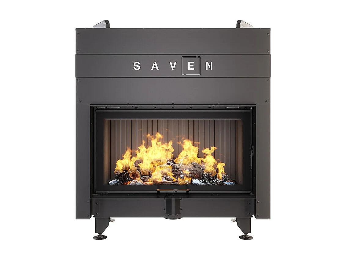 Zwarte houten inbouwhaard – Energy Up 90×50 (19,0 kW) ECO