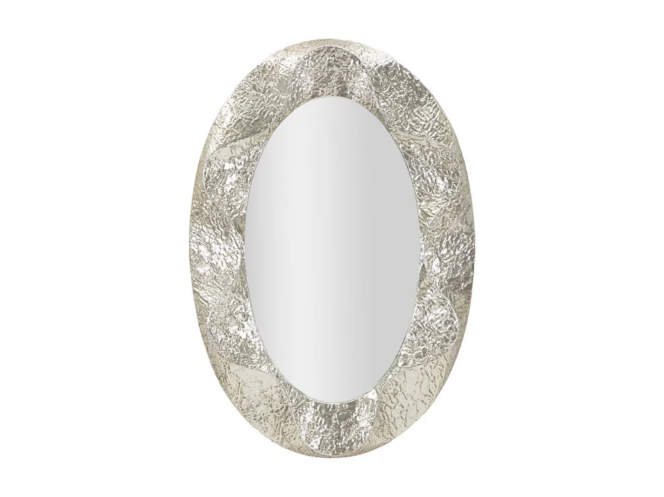 Zilveren metalen wandspiegel 87,5×6,5×128 cm