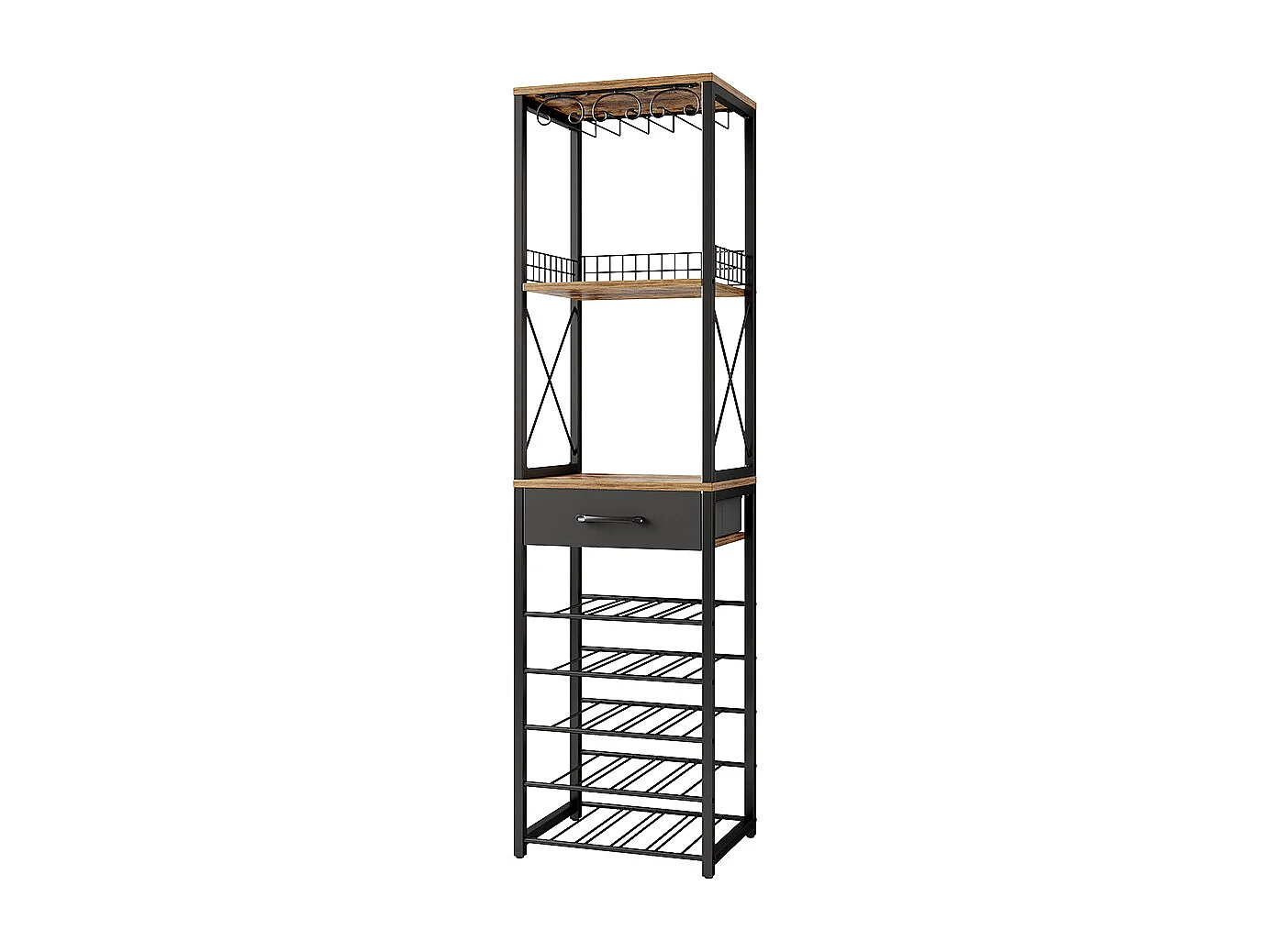Weinregal eiche rustikal 40x30x147.5 porto