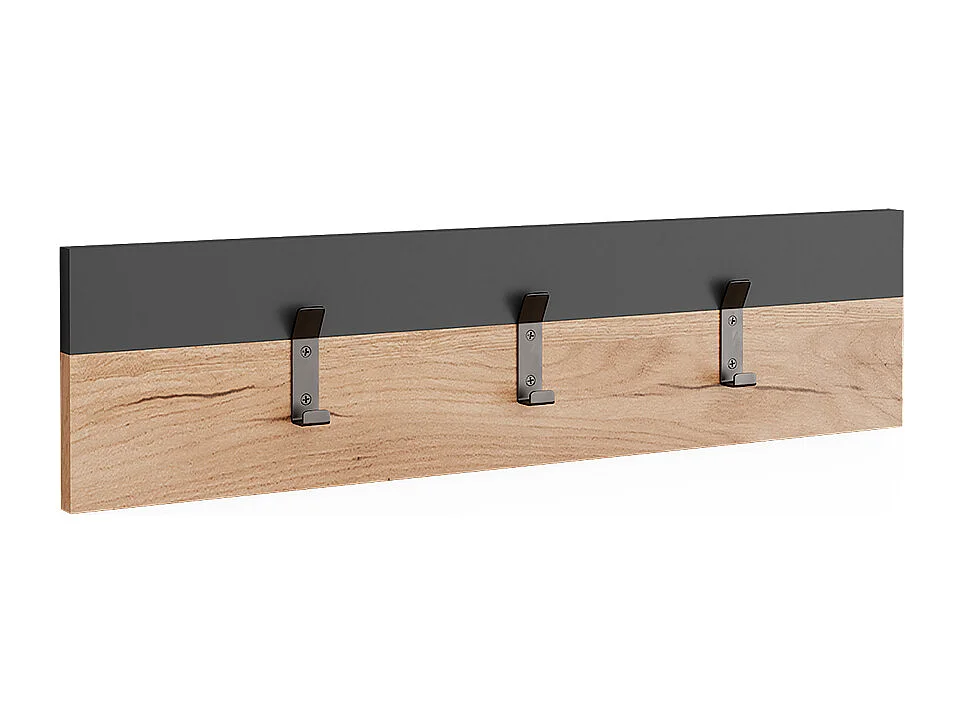 Wandkapstok antraciet/gouden eik 60×1.6×15 orlando
