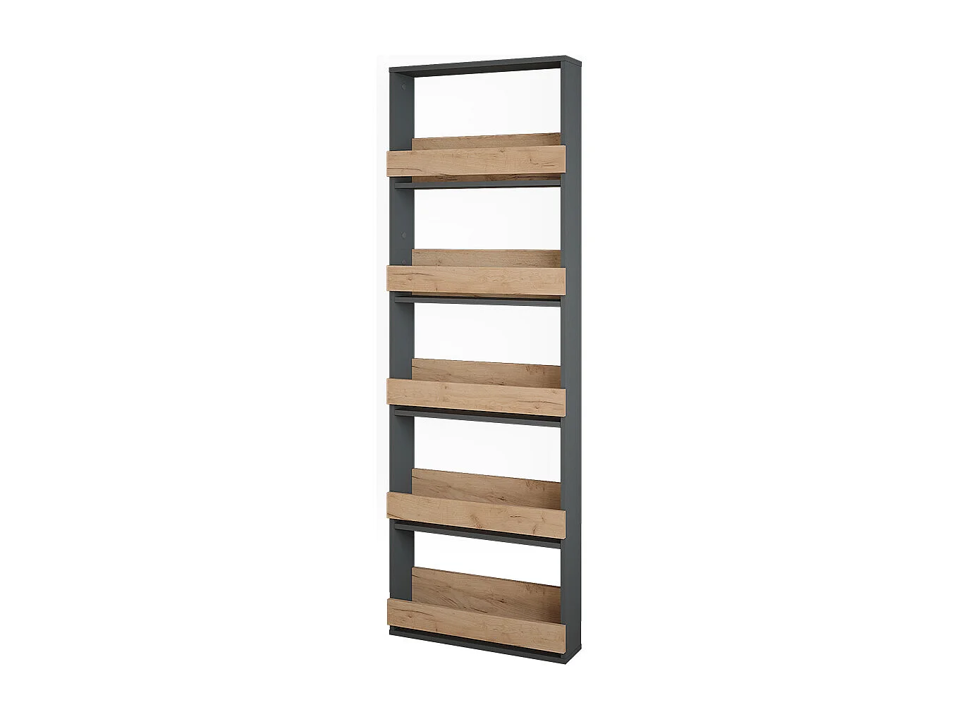 Wijnglasrek eik goud/antraciet 60×15.1×180 repose