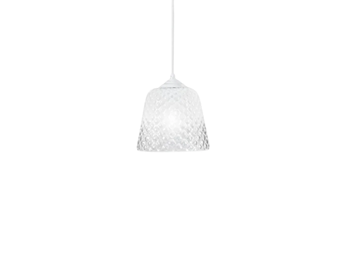 Diffuseur en verre blanc pour suspension – finition dégradée transparente, design décoratif, culot E27 (petit verre) d.25X21,5