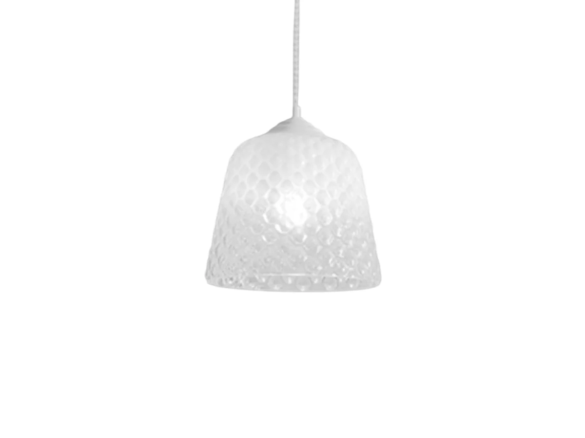 Diffuseur en verre blanc pour suspension – finition dégradée transparente, design décoratif, culot E27 (grand verre) d.25X21,5