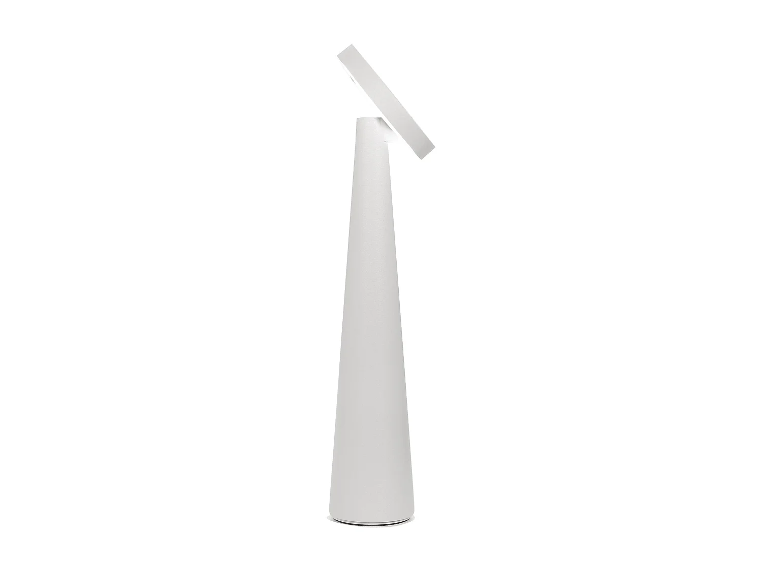Lampe de table LED Zafferano Angelina gris clair, rechargeable sans fil, tête réglable, tactile, design sobre et chic