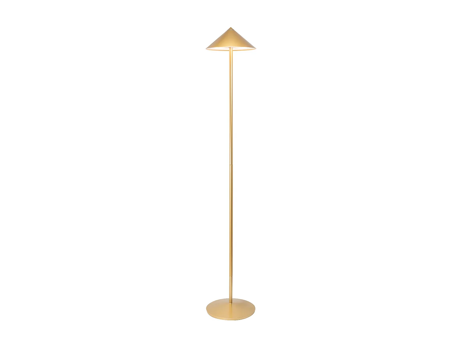 Lampadaire LED Zafferano Pina XXL doré, rechargeable, 6W IP65, variateur tactile, tête magnétique, pour intérieur/extérieur