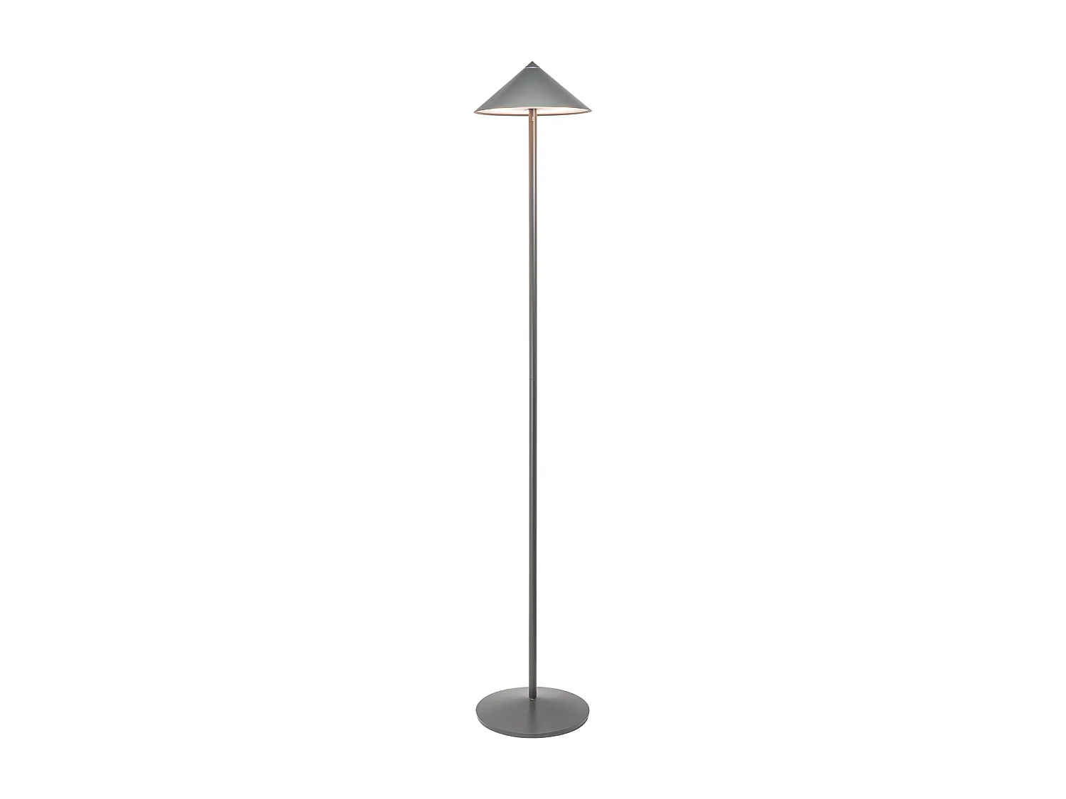 Lampadaire LED Zafferano Pina XXL titane, rechargeable, 6W IP65, variateur tactile, tête magnétique, lumière d'ambiance