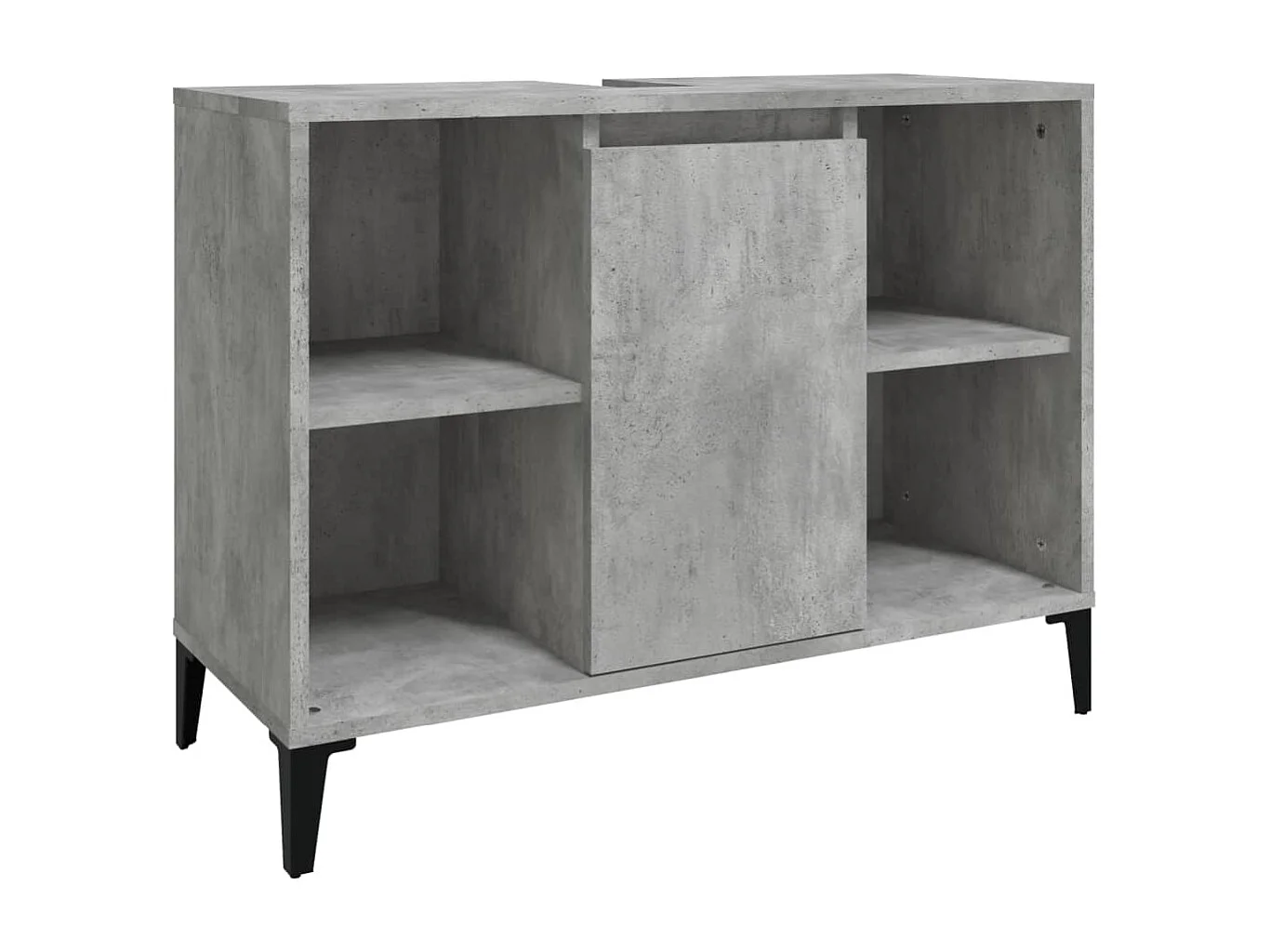Wastafelkast 80x33x60 cm bewerkt hout betongrijs