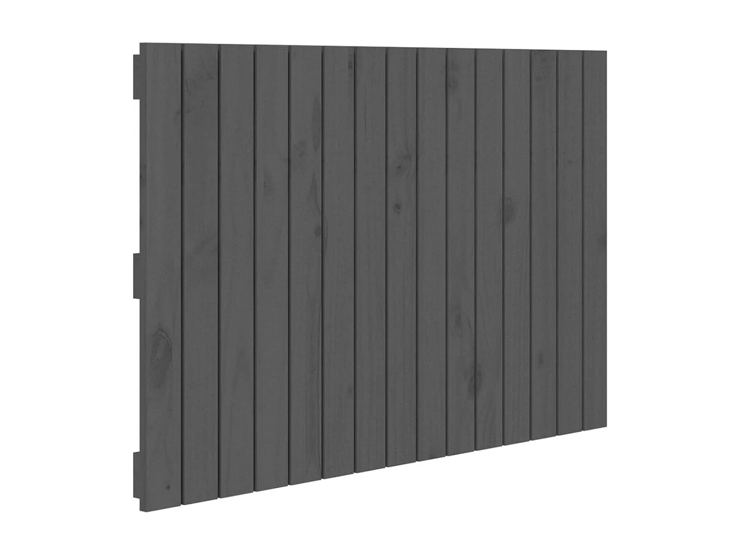 Wandhoofdbord 95,5x3x60 cm massief grenenhout grijs