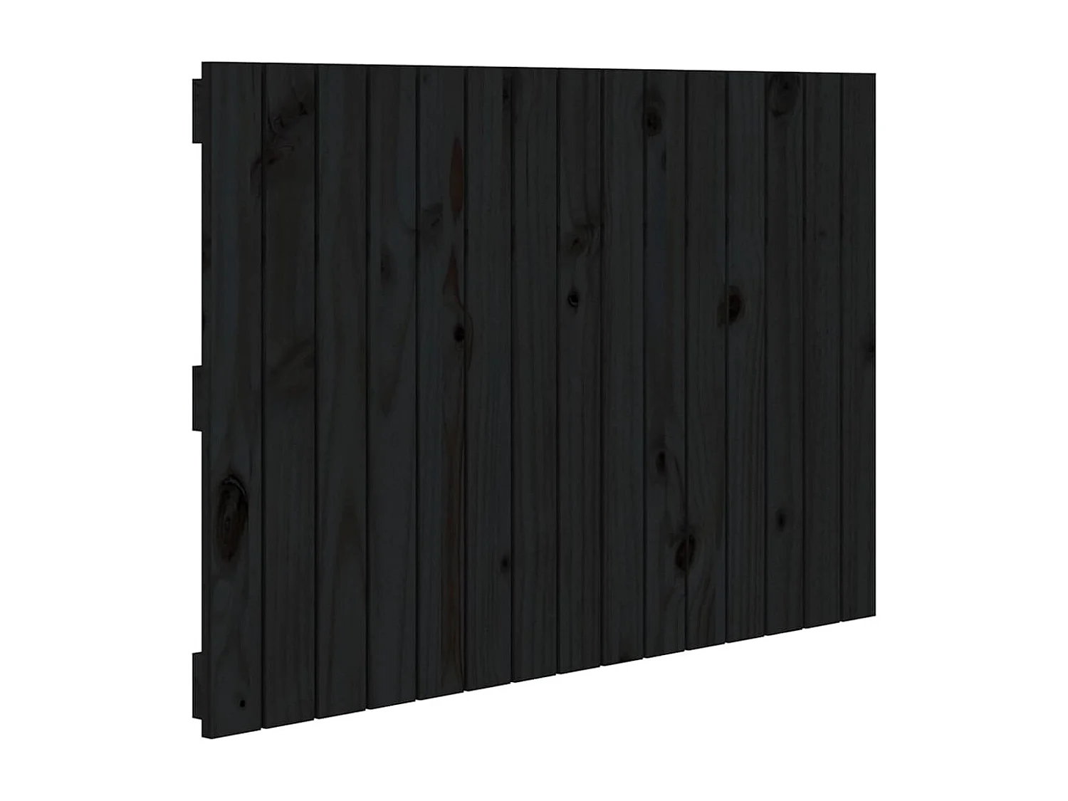 Wandhoofdbord 95,5x3x60 cm massief grenenhout zwart