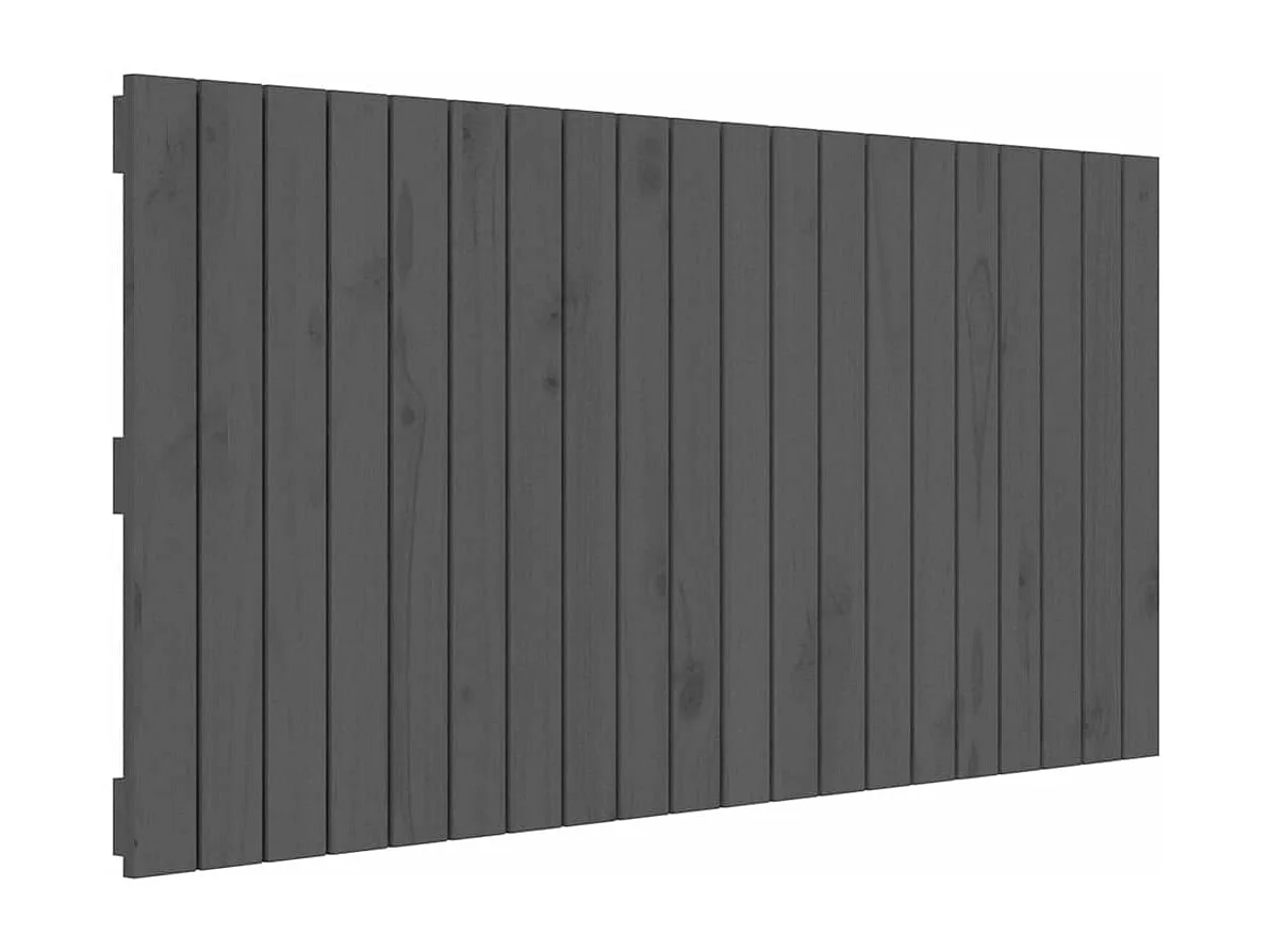 Wandhoofdbord 127,5x3x60 cm massief grenenhout grijs