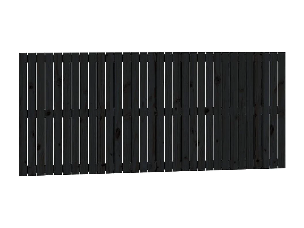 Wandhoofdbord 204x3x90 cm massief grenenhout zwart