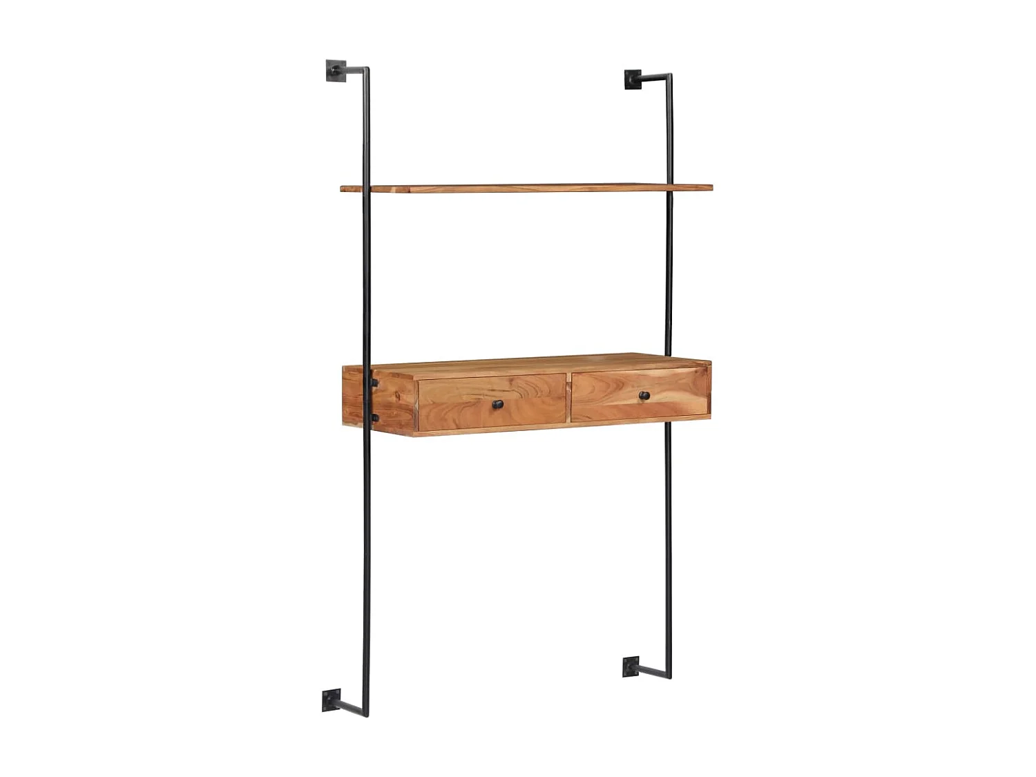 Wandbureau 90x40x170 cm massief acaciahout