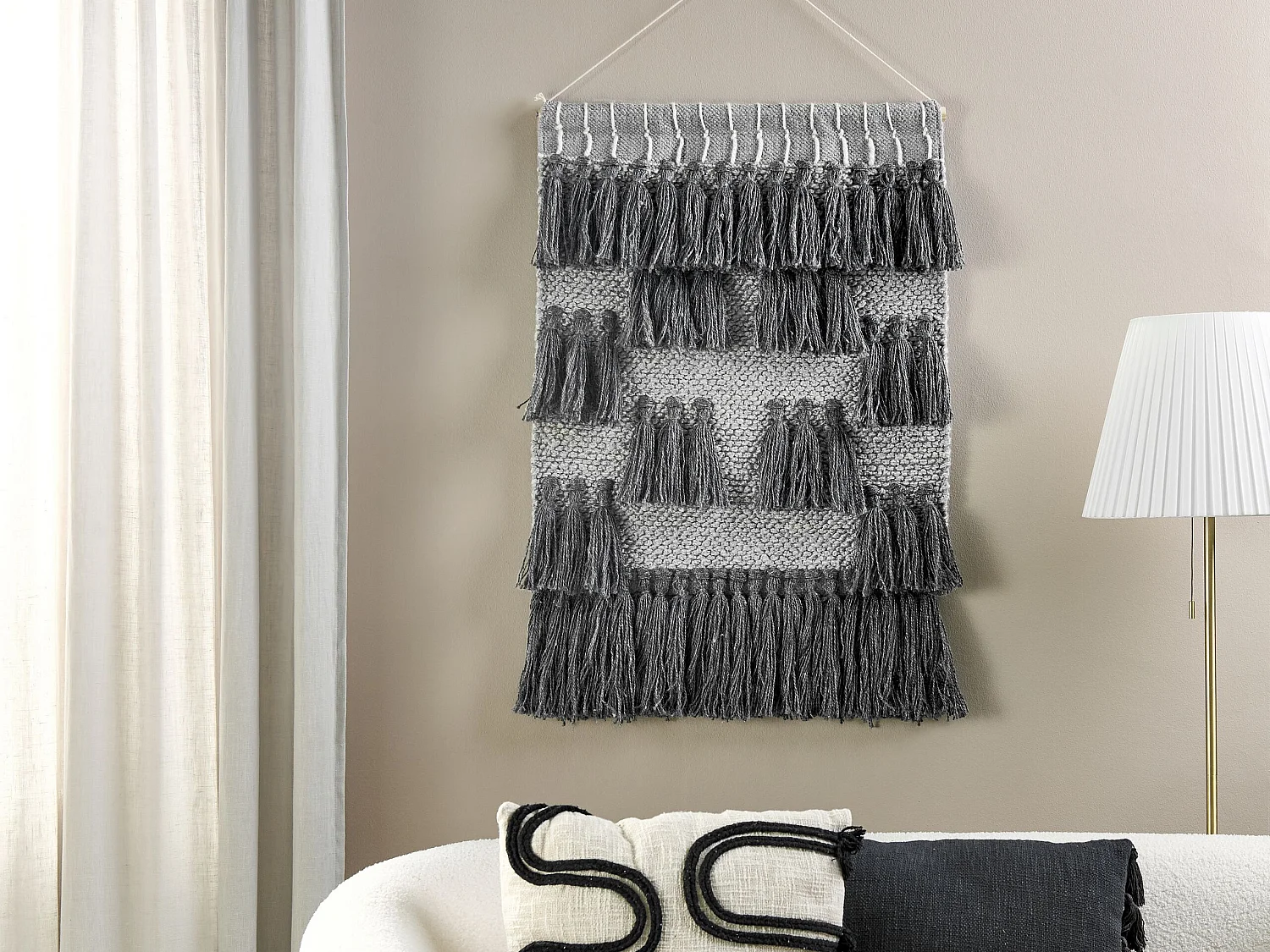 Stoffen wanddecoratie JIWA Katoen 106 cm Grijs