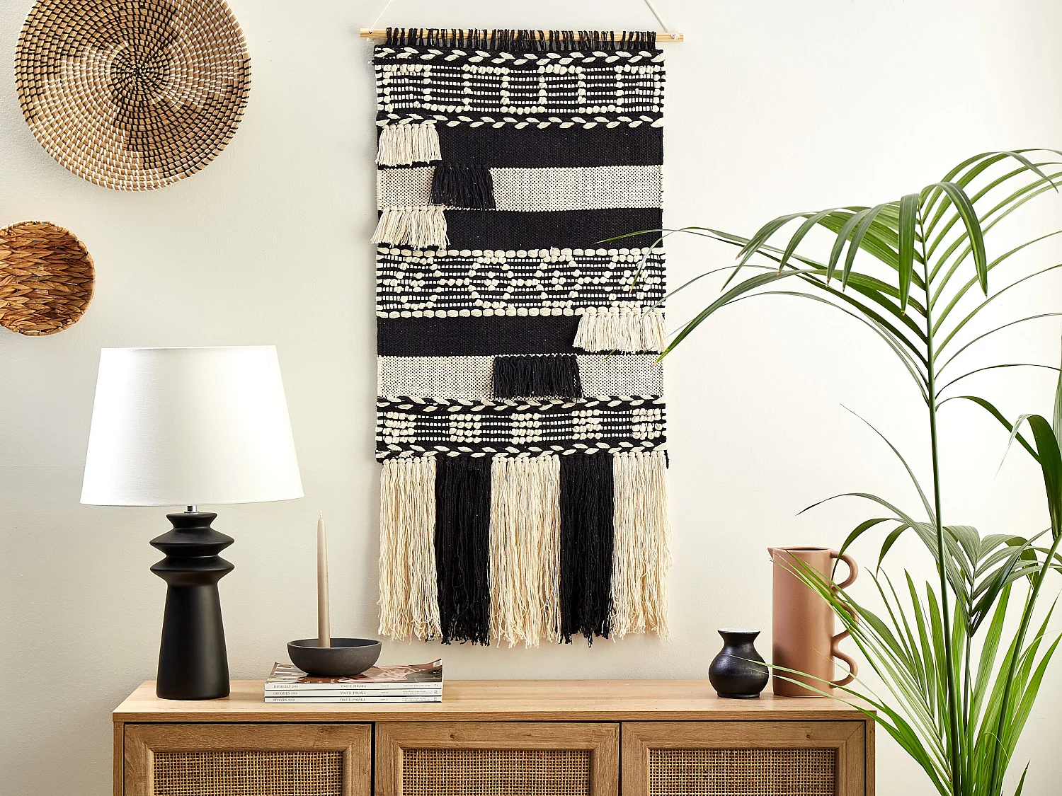 Stoffen wanddecoratie MURIDKE Katoen 145 cm Beige