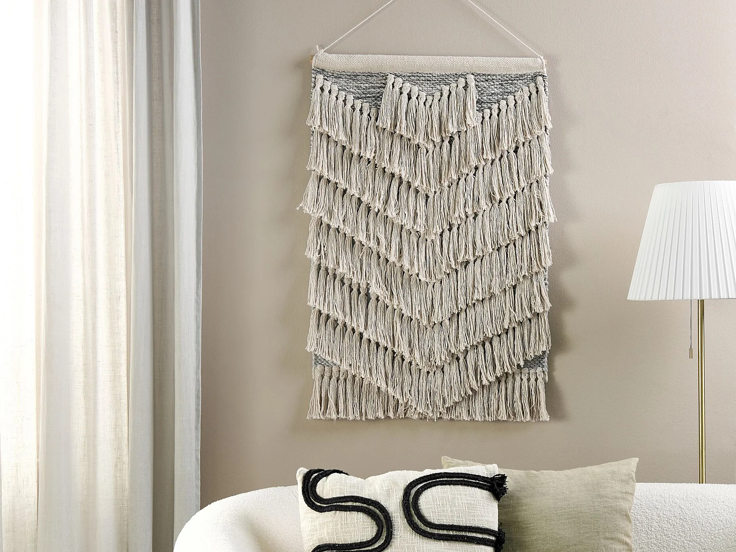 Stoffen wanddecoratie KOTRA Katoen 106 cm Beige