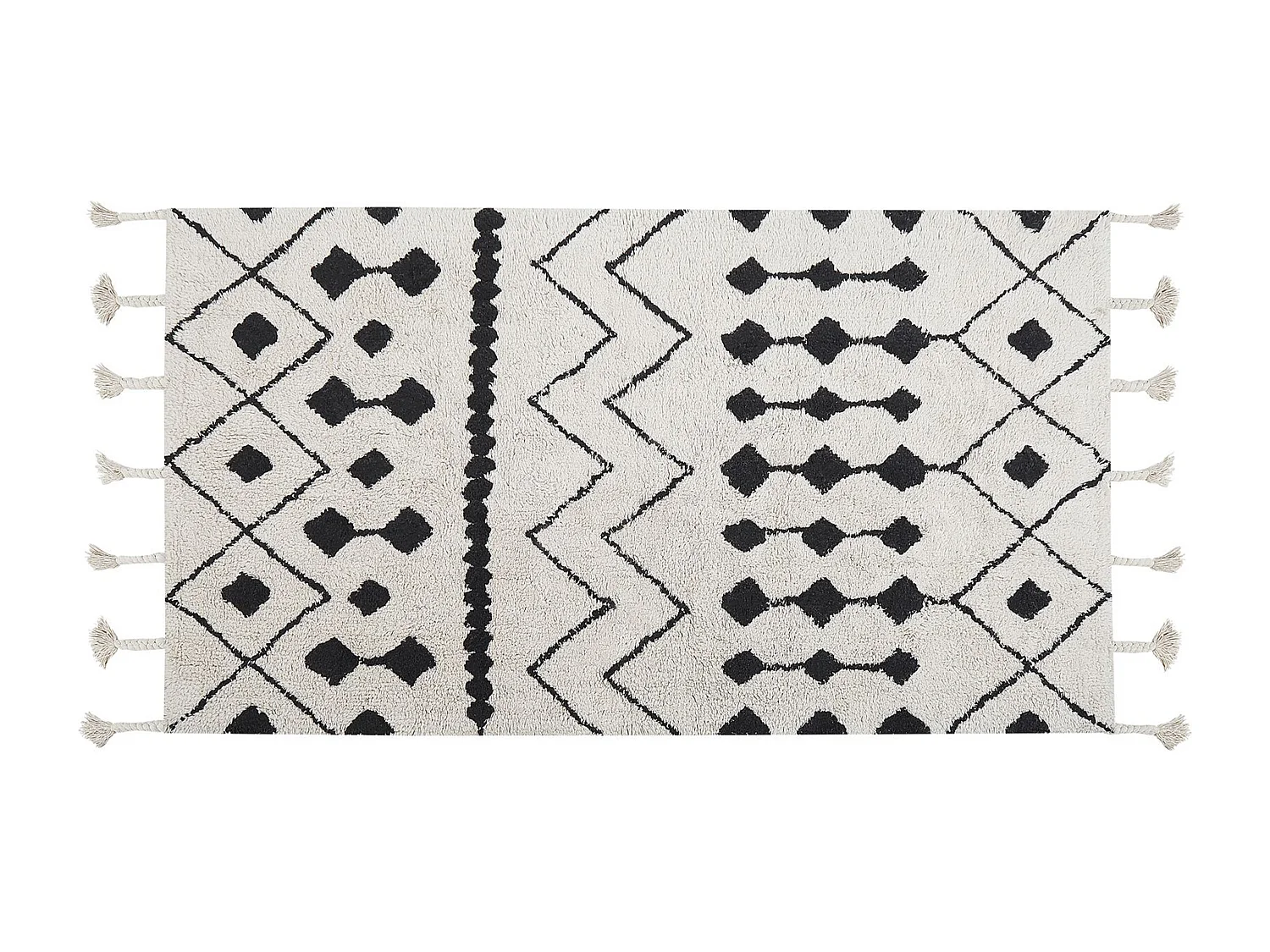 Vloerkleed katoen wit/zwart 80 x 150 cm KHEMISSET