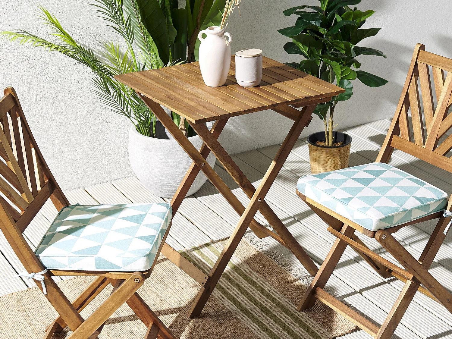 Set van 2 tuinzitkussens TERNI 37 x 34 cm Lichtblauw
