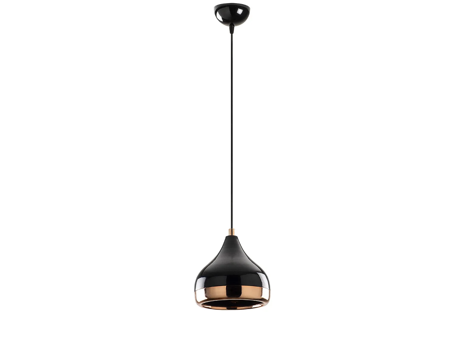 Zwarte en koperen hanglamp MAYA – Elegant en modern ontwerp