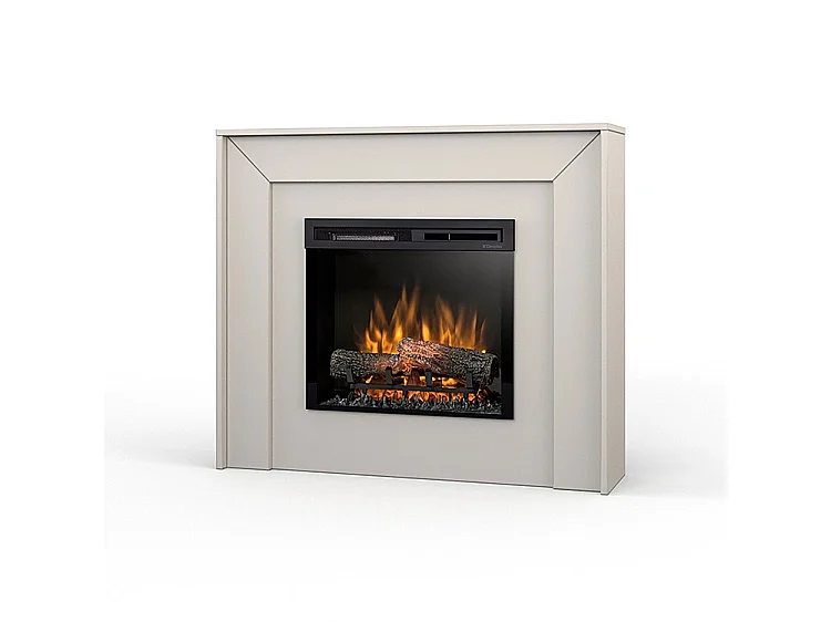 ZUNI – Vrijstaande LED elektrische vloerverwarming met open haard – 23" – 108,2 x 93,5 x 27,5 – Cashmere