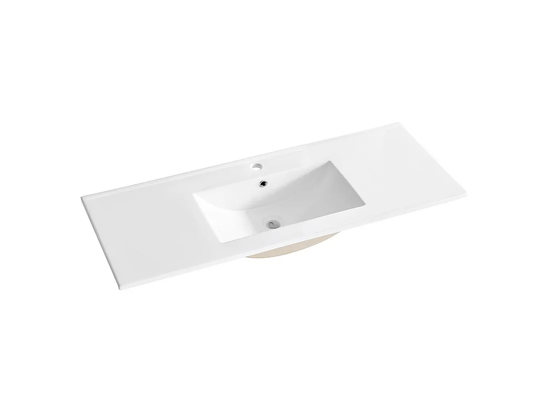 Wastafel om in te bouwen AXIS 120 cm in glanzend wit keramiek