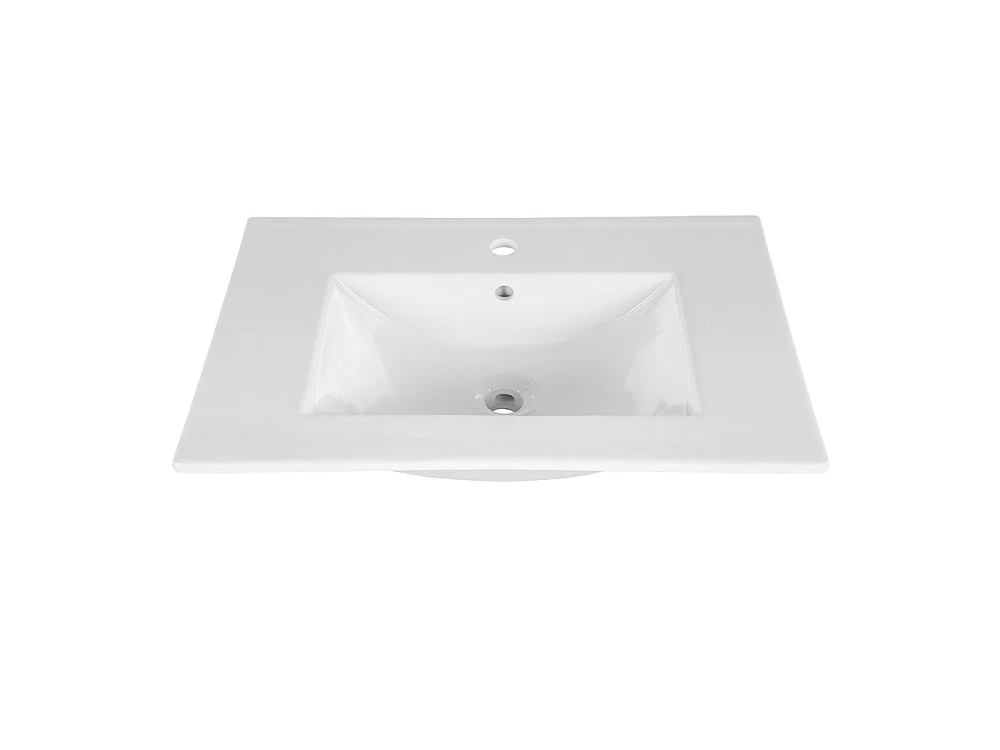 Wasbak voor inbouw AXIS 80 cm keramiek glanzend wit modern design