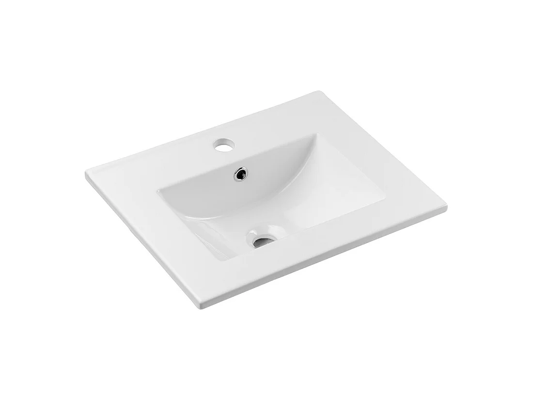 Wastafel FLOW 50 cm in glanzend wit keramiek