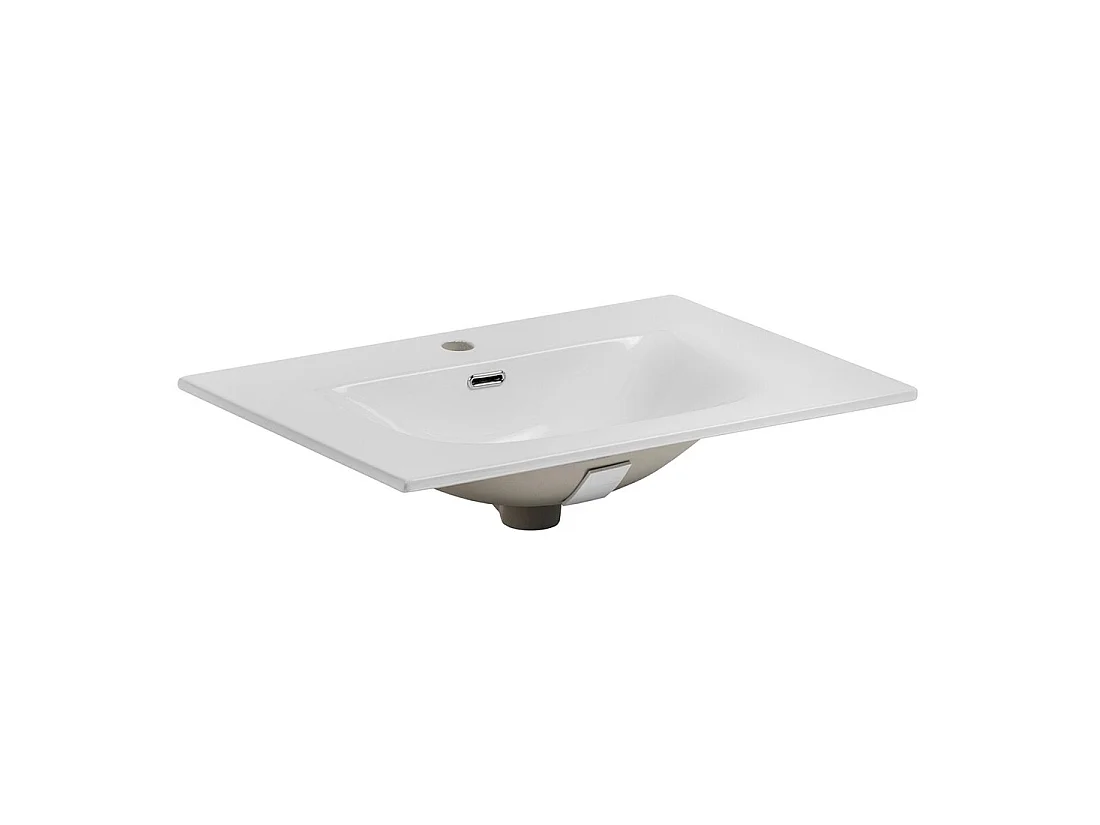 Wastafel VELOA 70 cm keramiek glanzend wit rechthoekig design