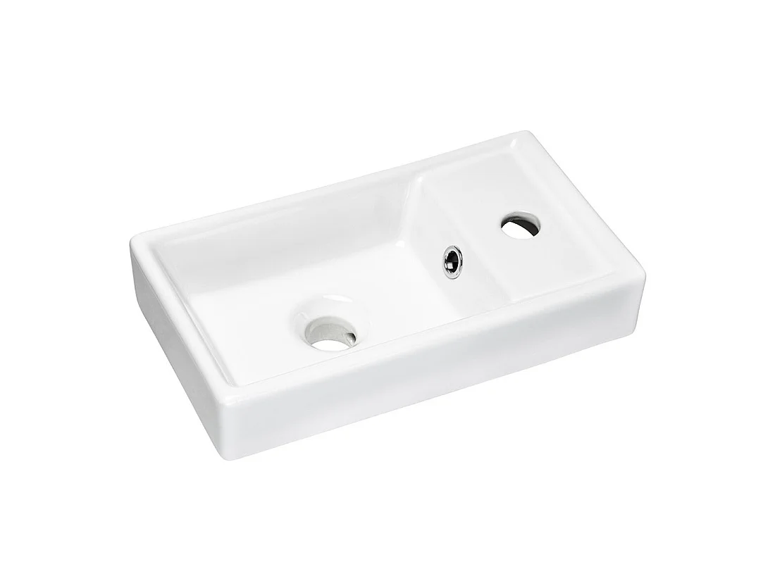 Wastafel CITY 40 cm compact keramiek glanzend wit zacht ontwerp