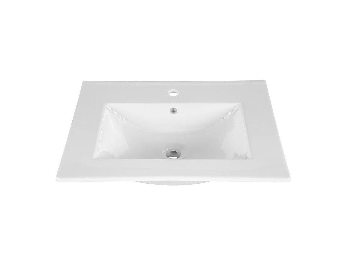 Inbouwwastafel AXIS 60 cm in glanzend wit keramiek