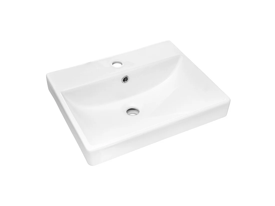 Wastafel NOVA 50 cm in glanzend wit keramiek