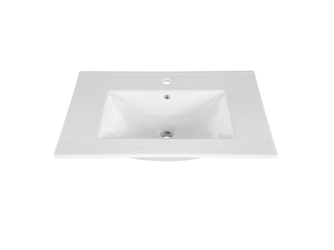 Wastafel om in te bouwen AXIS 50 cm in glanzend wit keramiek