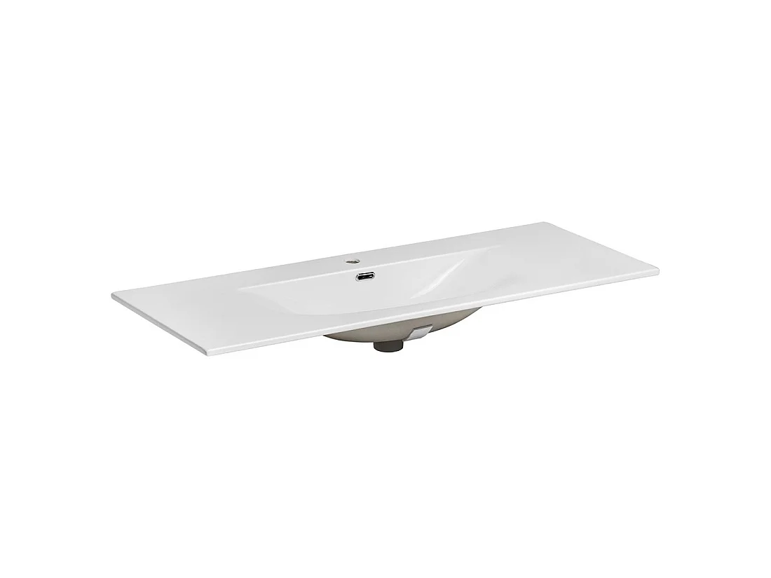 Wastafel om in te bouwen VELOA 120 cm in glanzend wit keramiek