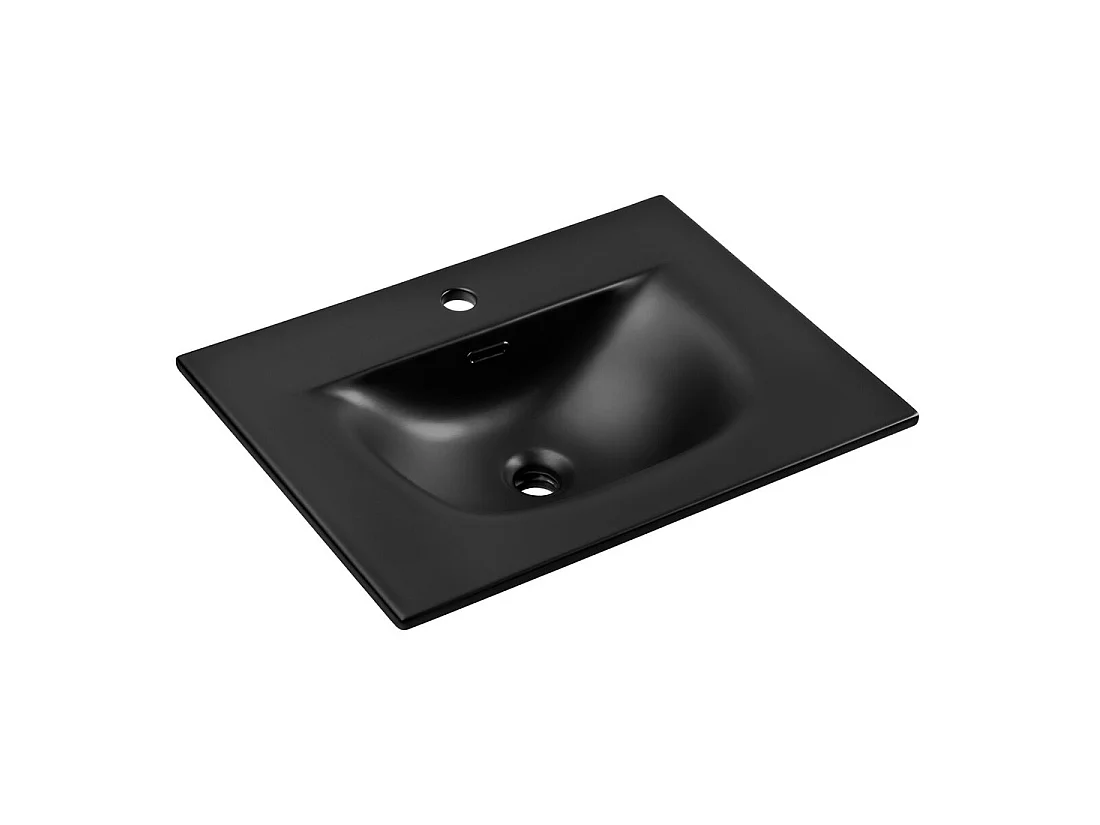 Wasbak VELOA 60 cm in mat zwart keramiek