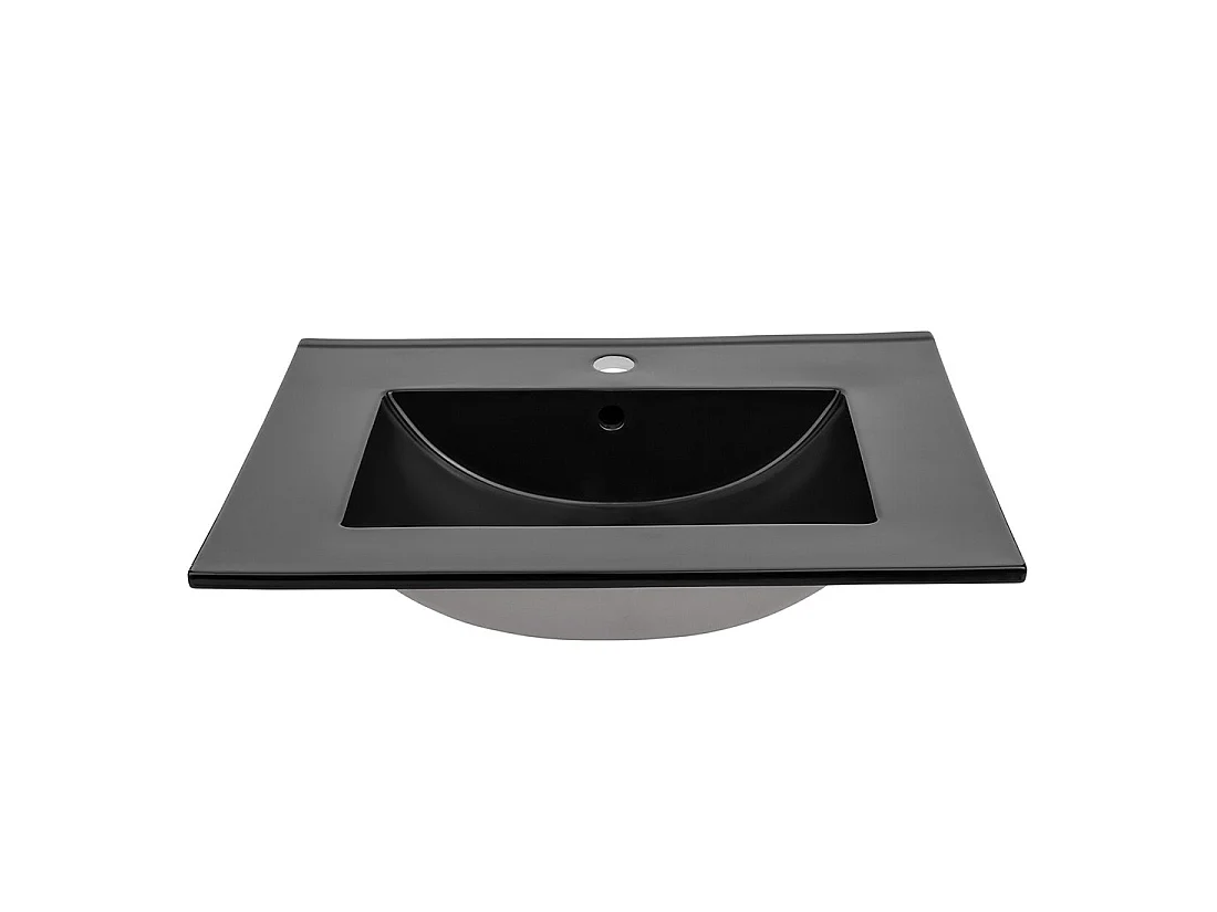 Wastafel om in te bouwen AXIS 80 cm mat zwart keramiek modern design