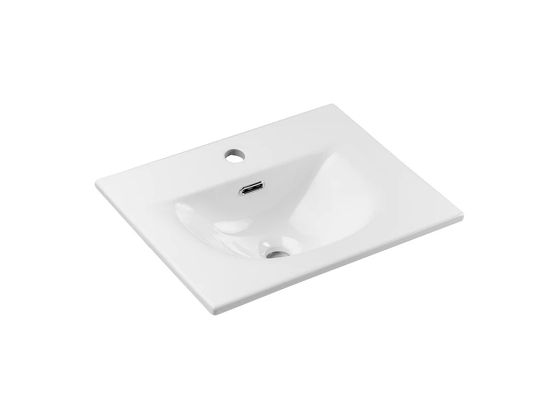 Wastafel om in te bouwen VELOA 50 cm in glanzend wit keramiek