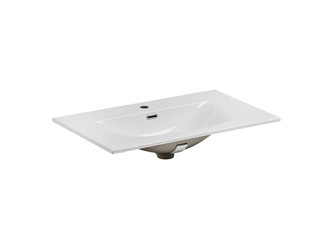 Wastafel om in te bouwen VELOA 90 cm keramiek glanzend wit modern design