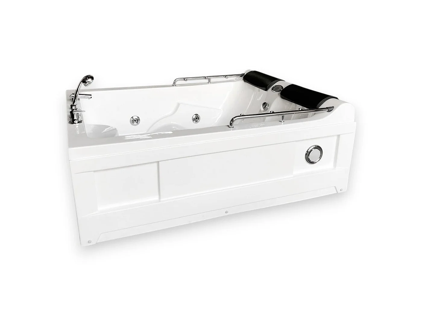 Wit bubbelbad 175 x 132 cm Chromotherapie 14 jets – Calla