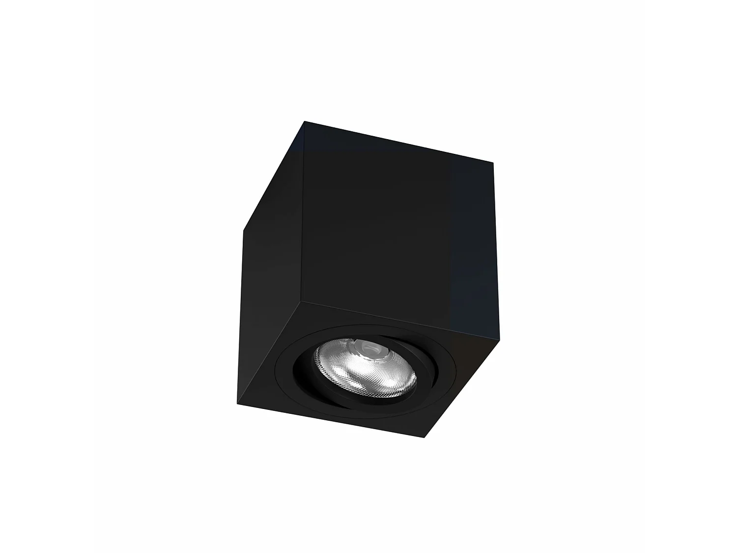Zio Surface 360 ​​graden verstelbare LED-plafondspot, 50 mm GU10-fitting, IP20, matzwart, vierkante vorm – Beneito & Faure