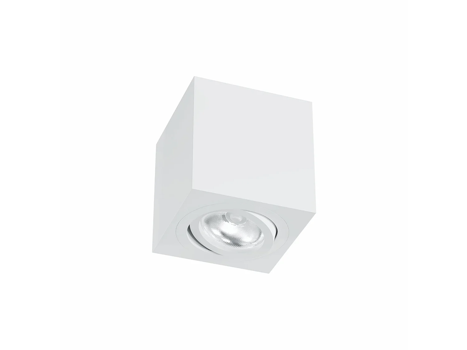 Zio Surface 360 ​​graden verstelbare LED-plafondspot, 50 mm GU10-fitting, IP20, mat wit, vierkant – Beneito & Faure