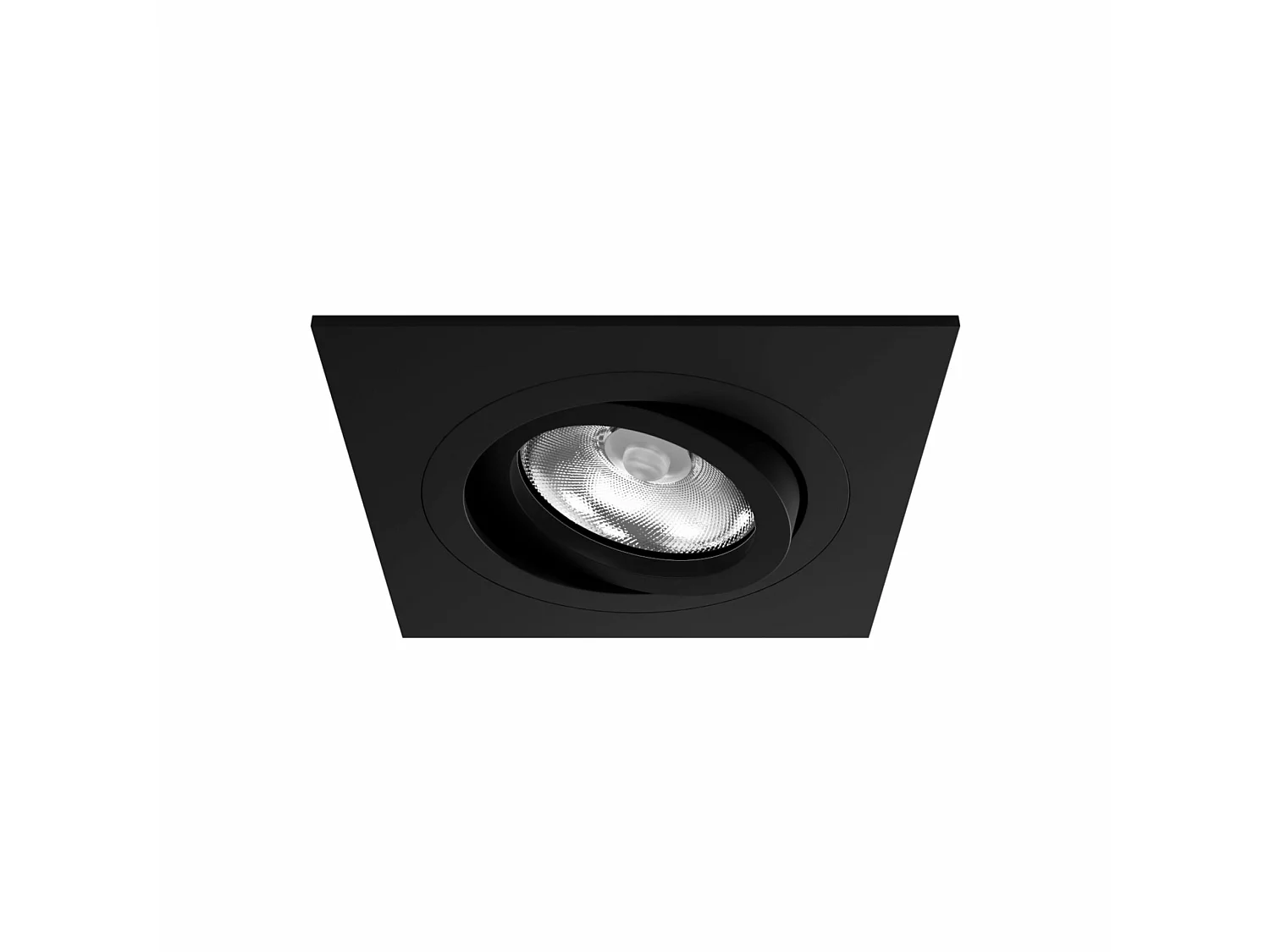 Zio Inbouw LED-spot 50 mm GU10 Matzwart, 45° kantelbaar en 360° draaibaar, IP20 voor plafonds – Beneito & Faure