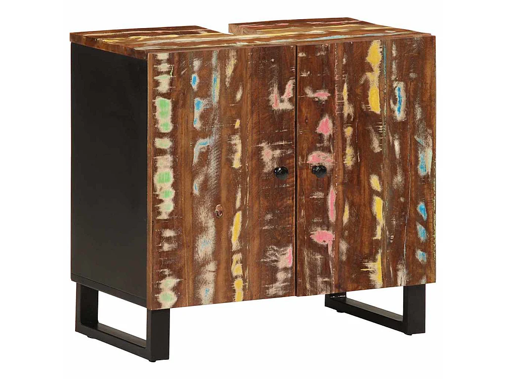 Wastafelkast 62x33x58 cm massief recycled hout en bewerkt hout