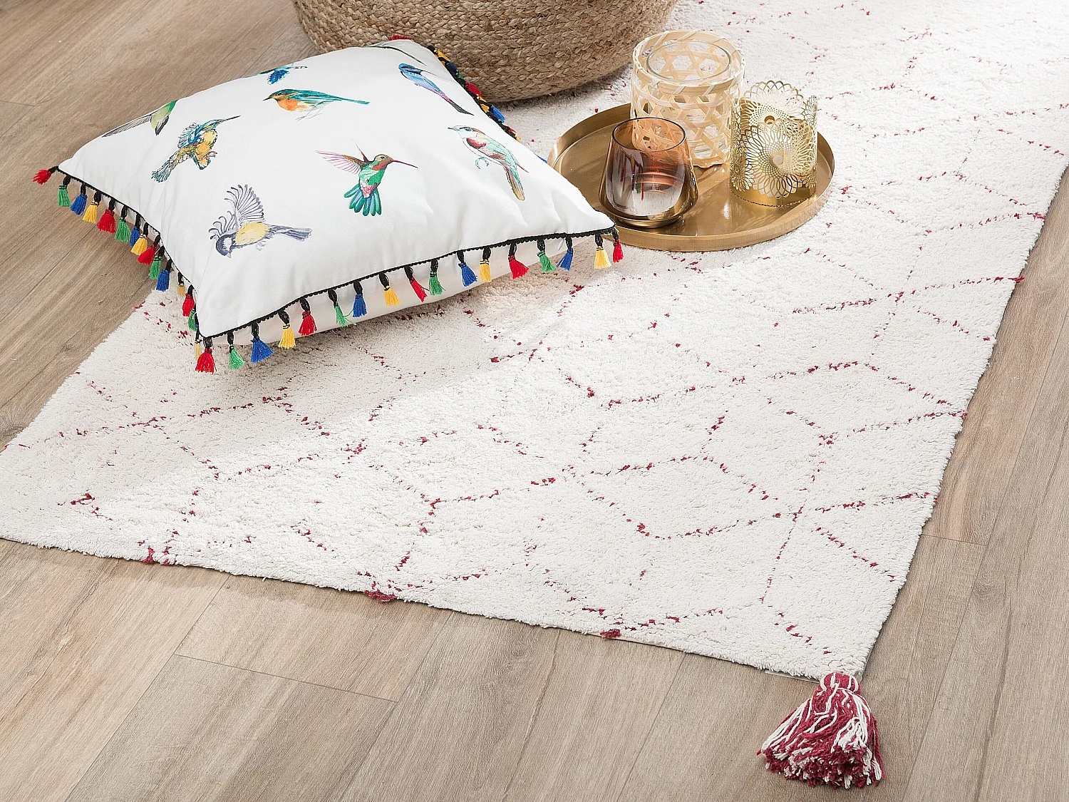 Vloerkleed katoen wit 80 x 150 cm SAKARYA